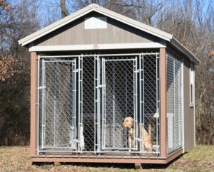 Dog Kennels for rent to own by  Rodman's Portable Buildings in West Monroe--2 dog kennel by Derksen Buildings