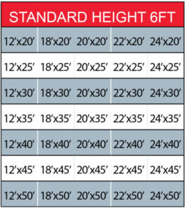 standard heights for carports from Rodman's Portable Buildings in west monroe, la
